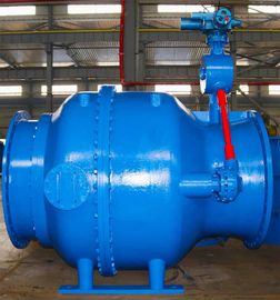 AWWA DN1400 विनियमन गियर बॉक्स पिस्टन संचालित वाल्व तापमान 120°C अधिकतम प्रवाह नियंत्रण / कटऑफ के लिए